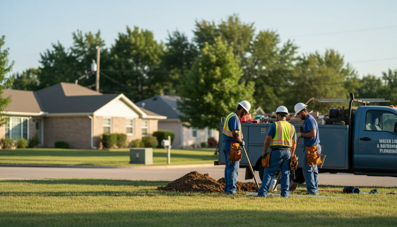Residential water line and bathroom plumbing service in Camby, IN